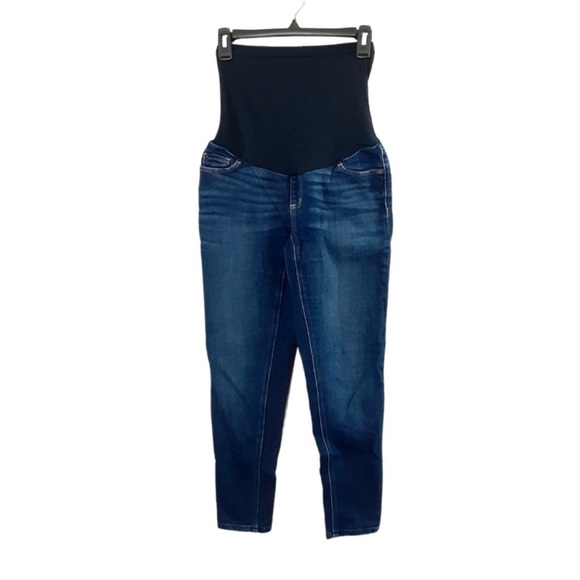 Pea in the Pod Maternity Lux Fit Full Panel Skinny Jeans Dark Wash 30 Pregnancy - Picture 2 of 5